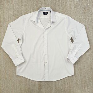 Nautica Slim Fit Long Sleeve White Button Up Shirt L 16-16.5